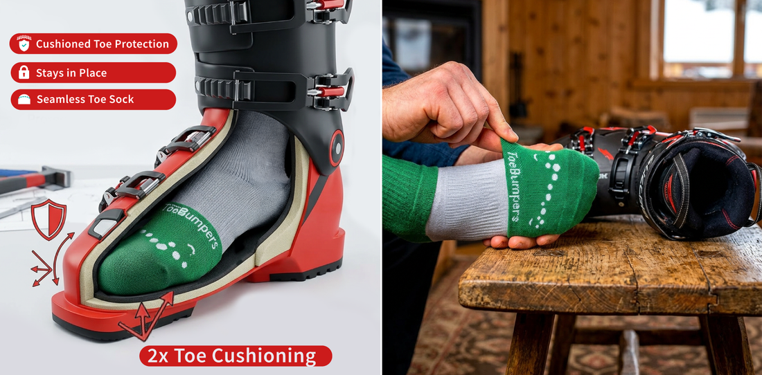 Toe Pain in SKi Boots Cushioned Sock Solution